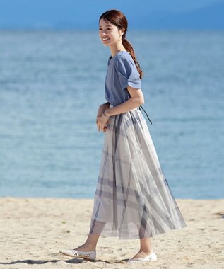 Tiaclasse 【UVケア・接触冷感】“あまラク” ハートネックカットソートップス ブルー