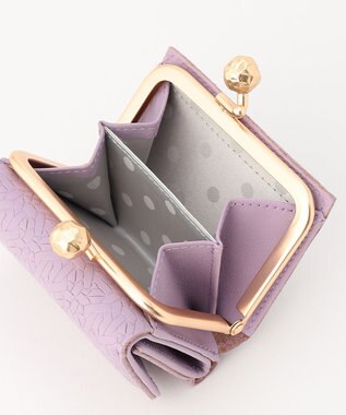 UNBILLION perche 抗菌レザー型押し外がまミニウォレット ラベンダー