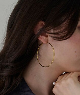 Phoebe 【金属アレルギー対応】ライトフープビッグピアス　ゴールド/ステンレス/大振り ゴールド