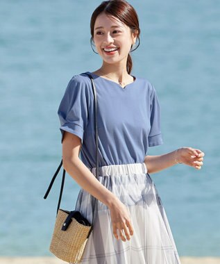  【UVケア・接触冷感】“あまラク” ハートネックカットソートップス