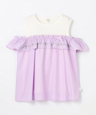 組曲 KIDS  【90-100㎝】 クロスステッチオフショルトップス