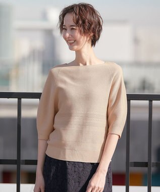 自由区 【XSサイズ～/洗える】ドライタッチホールガーメント ニット ピンク系