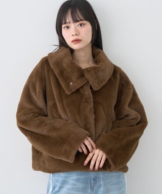 earth music&ecology ファーショートブルゾン