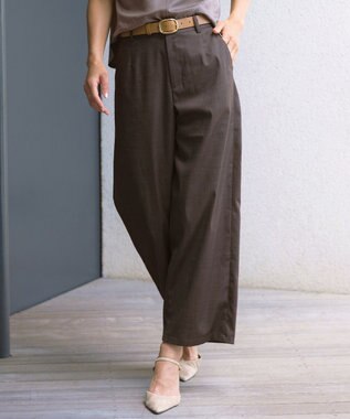 J.PRESS LADIES ソフトシャンブレー ストレートパンツ