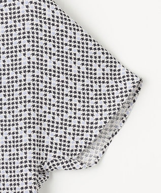 23区 【洗える】ライトバックサテンアムンゼン ハウンドトゥース プリント ブラウス アイボリー系