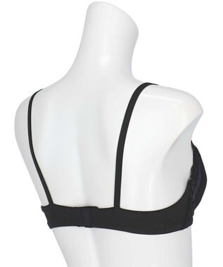 une nana cool リニューアル【綿混】ビタードットコットン 3/4カップブラ ブラック