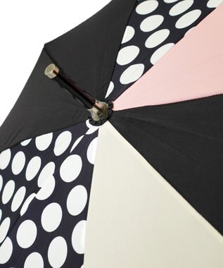 +RING レディース向け プラスリング 長傘 60cm BLK/PNK T1348 黒