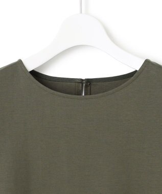 23区 L 【一部店舗限定】コットンポンチコンビジャージー コクーンスリーブ カットソー カーキ系