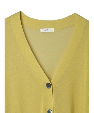 earth music&ecology シアーＢＩＧカーディガン Yellow
