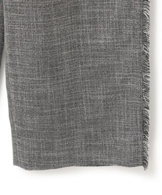 ICB 【洗える】 ライトスラブツイード ワイドパンツ ブラック×オフホワイト系