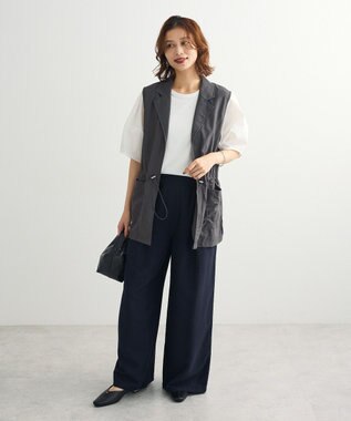 Green Parks ウエストドロストナイロンベスト Charcoal Gray