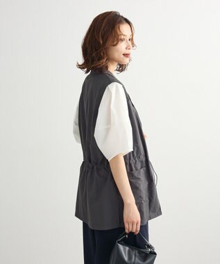 Green Parks ウエストドロストナイロンベスト Charcoal Gray