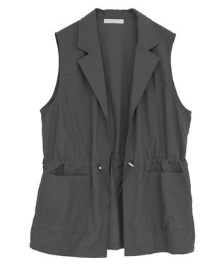 Green Parks ウエストドロストナイロンベスト Charcoal Gray