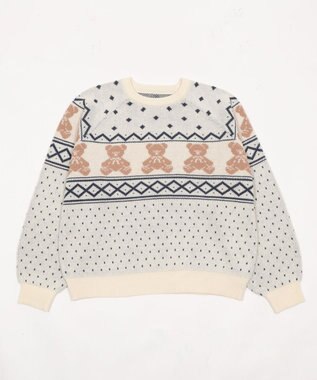 WEGO ノルディックベアニットプルーバー ホワイト