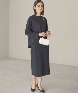 組曲 【KUMIKYOKU NAVY】コンフォータブルアムンゼン ティアードブラウス ネイビー系