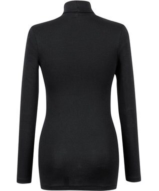 Wing あったかインナー オーガニックコットン100%(肌側) やさしい肌ざわり ムレにくい 【綿の贅沢 オーガニック】 9分袖 長袖 タートルネック 秋 冬 EL4032 ウイング／ワコール ブラック