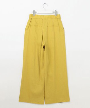 自由区 【セットアップ対応・洗える】リネンビスコースストレッチワイド パンツ ピスタチオ
