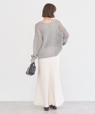 earth music&ecology メッシュニットプルオーバー Gray