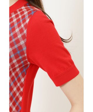 DAKS チェックジャカードプルオーバー レッド