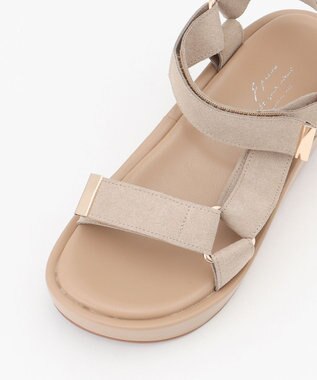 J.PRESS LADIES 【WEB限定カラーあり・撥水】ストラップ サンダル ベージュ系