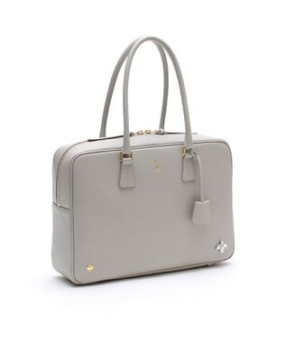 A.D.M.J. 【牛革】アノニマス/A4サイズ対応クリスタルビー付ボストン34cm オフホワイト