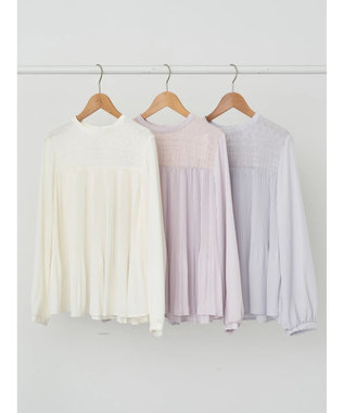 earth music&ecology レースプリーツブラウス Light Pink