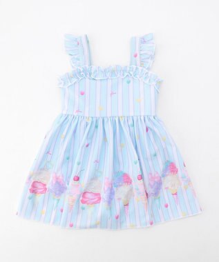ANY KIDS 【UVカット】フリルワンピース水着 サックスブルー×アイス