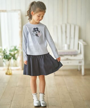 組曲 KIDS 【150-160cm】Tiny Flower トップス サックスブルー系