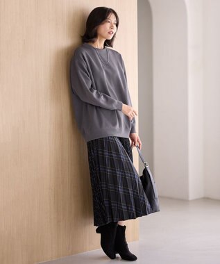 ANY 【洗濯機可/ウエストゴム】チェックプリーツスカート ブルーチェック