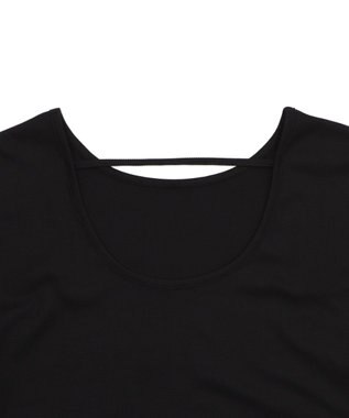 WEGO 【ラッシュガード/吸水速乾/UVカット/日焼け対策/体型カバー】リブドロストデザイントップス ブラック