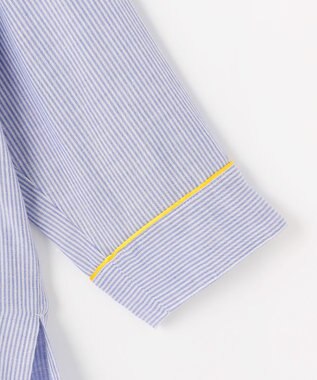 自由区 【WEB限定】オーガニックコットンパジャマ ブルーストライプ×イエロー