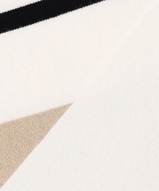 J.PRESS LADIES 【洗える】Rayon Stretch Border ニット オフ×ベージュ系