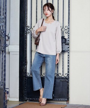 Tiaclasse 【洗える】【ふわもち美すふれ】スカラップカットソー エクリュ