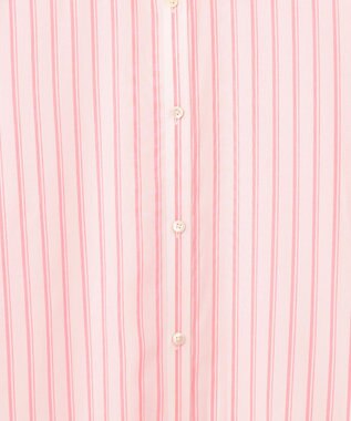 自由区 【洗える】SOMELOSテンセルバンドカラー シャツ オフ×ピンク