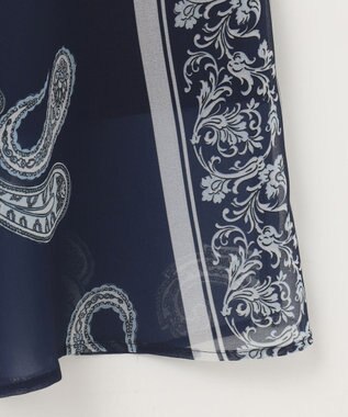 23区 L 【洗える】Ratti ペイズリーシフォン スカート ネイビー系
