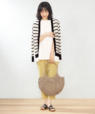 ANY 【UVケア】ミドルレングス カーディガン オフ×ブラック