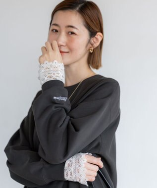 23区 S 【洗える】ナチュラルコットンベア レースレイヤード カットソー ホワイト系