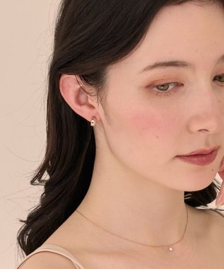 Phoebe 〈金属アレルギー対応〉ストレートラインセラミックポストピアス 定番/シンプル/フープピアス シャンパンゴールド