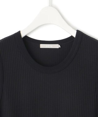 ICB L 【WEB限定・洗える】 リブコンビタイプライター ワンピース ネイビー系