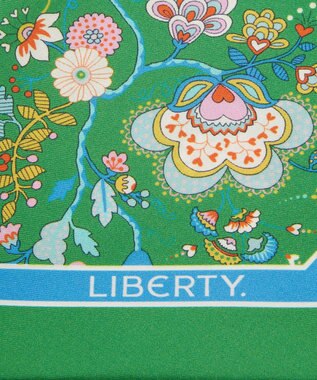 LIBERTY. メイベル ホール リボン シルクスカーフ 15×100 グリーン