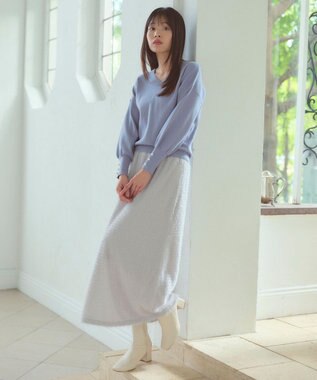 Feroux シャギーナロー スカート ライトグレー系