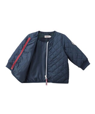 MIKI HOUSE HOT BISCUITS 【80-120cm】 抗菌・抗ウィルス ノーカラー キルティング 中綿ジャンパー 紺