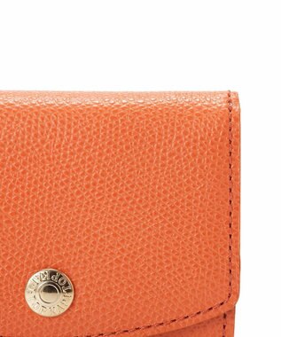 TOPKAPI 【TOPKAPI】角シボ型押し・ラウンドフラップ  三つ折り 財布 COLORATO コロラート オレンジ