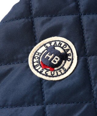 MIKI HOUSE HOT BISCUITS 【80-120cm】 抗菌・抗ウィルス ノーカラー キルティング 中綿ジャンパー 紺