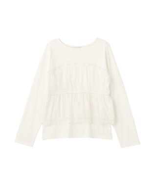 Green Parks オーガンジービスチェドッキングプルオーバー Ecru