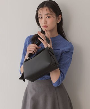 組曲 ブロードノット2WAYソフトショルダー バッグ ブラック系