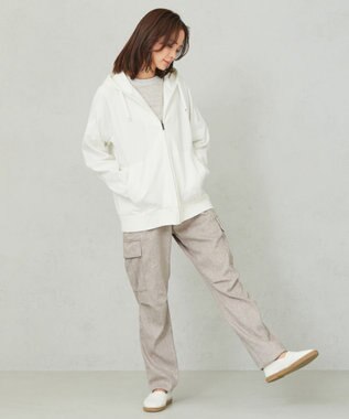 JOSEPH ABBOUD MOUNTAIN 【SPACE／UNISEX】コンパクトコットン裏毛 パーカー ホワイト系