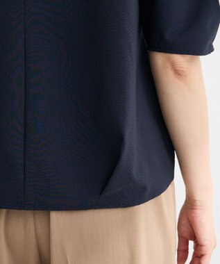 Green Parks 表面感裾タックブラウス Dark Navy