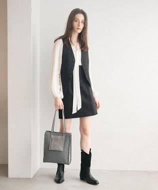 TOPKAPI 【TREASURE TOPKAPI】フェイクレザー ポーチ付き パラコード かがりトートバッグ グレー