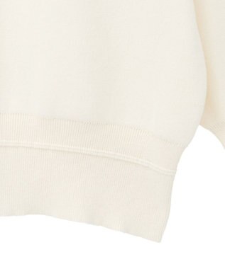 earth music&ecology 【洗濯機洗い可】スウェットライクロゴニットプルオーバー アイボリー